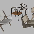 Modern Leisure Accent Chairs With Wooden Frames And Comfortable Fabric Seats