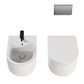 Sleek Modern Toilet With Matching Sink Wall Mounted Control Panel And Multiple Color Options