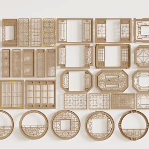 Classical openwork window 3d model