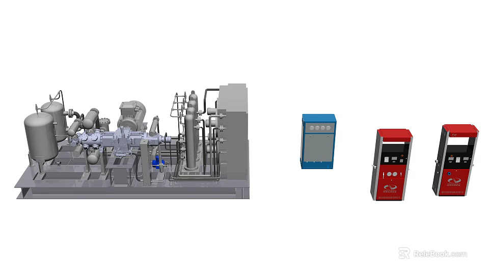 Advanced Industrial Equipment With Piping System Control Panels And Machinery Units 3d model 