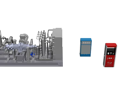 Advanced Industrial Equipment With Piping System Control Panels And Machinery Units 3d model