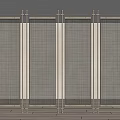 Modern Minimalist Room Divider With Woven Panels And Metal Frame Design