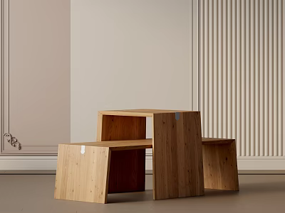 Light Wood Sofa Coffee Table Set With Modern Minimalist Design For Living Room Space 3d model