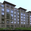 Modern Multi Story Residential Building With Large Windows Surrounded By Greenery And Outdoor Leisure Area