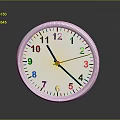 White Round Wall Clock With Black Numbers Red Second Hand And Reflection