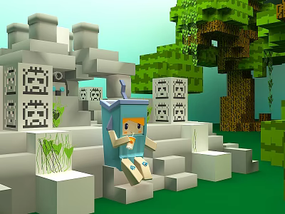 Modern Cartoon Scene World game 3d model