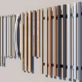 Assorted Stylish Door Handles in Various Materials and Colors Arranged Neatly