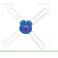 Elegant Modern Ceiling Fan With Black Blades Brass Base And Glass Light Shade