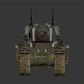 Tank Like Smart Machine With Tracks Cannon And Metallic Antennas Design