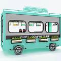Teal Mobile Food Cart with SWADESIGN Signboard Awning and Serving Window