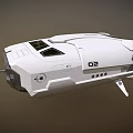 Futuristic White Spaceship With D2 Identifier Streamlined Design Windows And Thrusters 3d model