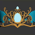 Ornate Gold Crown With Blue Gemstones And Intricate Decorative Design