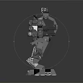 Mechanical Robot Character Featuring Metallic Structure Mechanical Arms And Gadgets 3d model