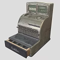 Vintage Cash Register With Cashier Drawer And Cash Amount
