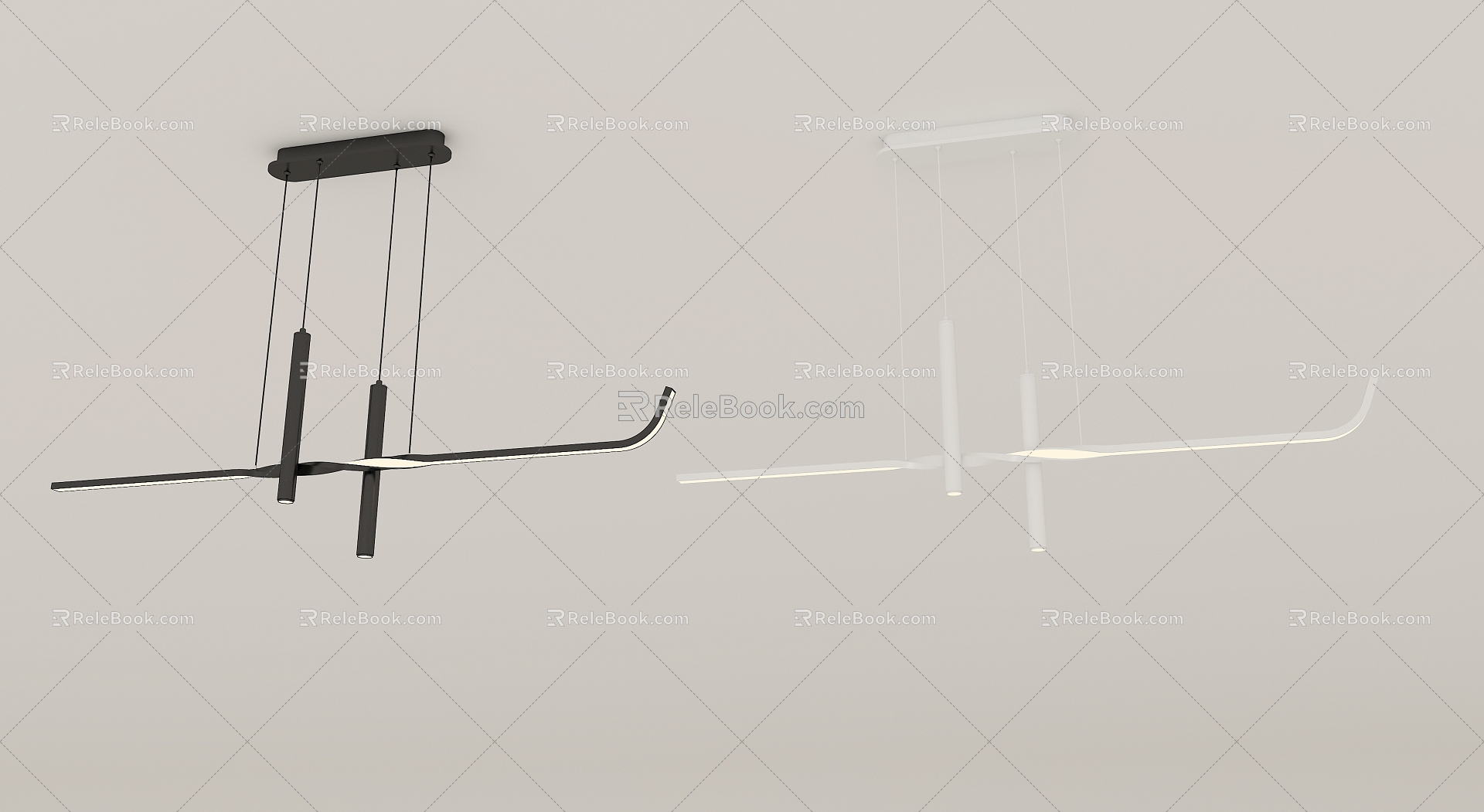 Modern minimalist chandelier combination 3d model