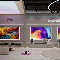 Philips Mall Retail Counter With Modern Design And Multiple TV Screens