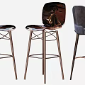 Stylish Bar Stools With Modern Designs Various Colors And Metal Frames 3d model