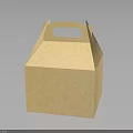 Light Brown Kraft Paper Storage Box With Handle For Home Organization 3d model