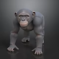 Realistic Chimpanzee 3D Model in Natural Standing Pose with Detailed Features