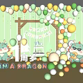 1st Birthday Party Setup With Cartoon Dragon Colorful Balloons Happy Birthday Banner And Decorations