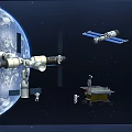 lunar exploration vehicle space station shenzhou spacecraft 3d model