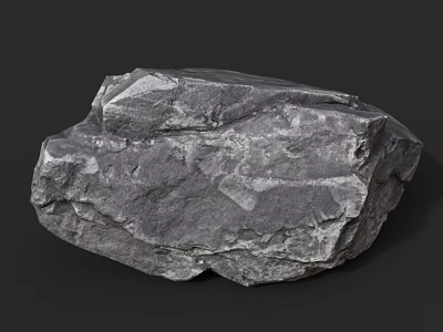Gray Natural Rock With Rough Texture And Natural Surface In Outdoor Setting 3d model