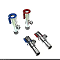 Chrome Plated Angle Valves With Blue Red Handles Modern Plumbing Fixtures Design
