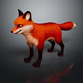 3D Modeled Fox Game Movie Character Red Fur White Underbelly Black Ears Paws Tail Tip