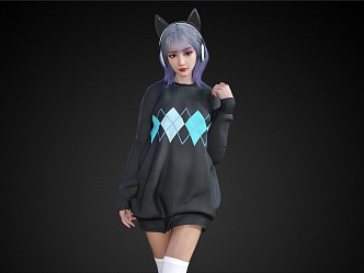 Standing Beauty Cute Girl Personalized Beauty 3d model