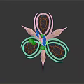 Elegant Flower Shaped Jewelry Brooch with Golden Petals Blue Gemstones and White Pearls