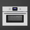 White Kitchen Oven With Digital Display Control Knobs And Glass Door 3d model