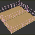 Fitness Training Platform With Blue Railings And Stepped Gym Mat Design
