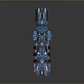 Blue Sci Fi Mechanical Device Featuring Complex Structure And Reflective Surfaces