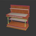 Classic Wooden Multilayer Furniture With Open Shelves Drawer And Sturdy Base