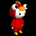 Cute Red Yellow Cartoon Character Decorative Ornament Figurine For Home Decor