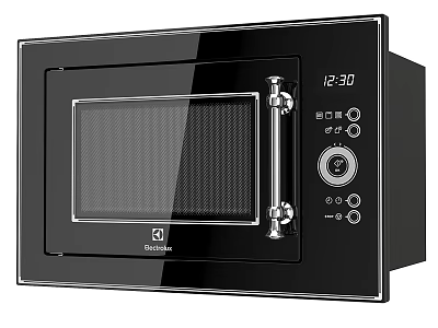 Black Electrolux Microwave Oven With Digital Display And Control Buttons For Kitchen Use 3d model