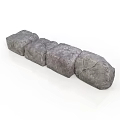 Natural Gray Stone Blocks With Rough Texture Aligned In A Straight Line