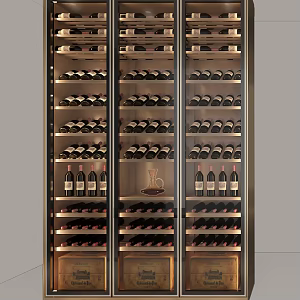 Custom Red Wine Cabinet Stainless Steel Wine Cabinet Solid Wood Layer Rack Red Wine Cabinet 3d model