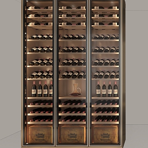 Custom Red Wine Cabinet Stainless Steel Wine Cabinet Solid Wood Layer Rack Red Wine Cabinet 3d model