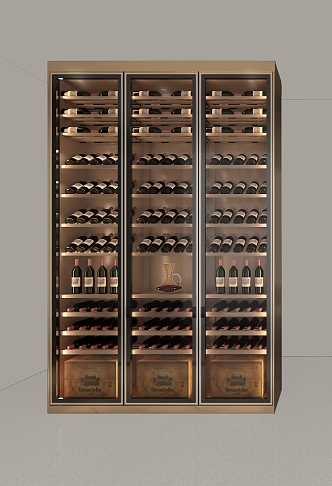 Custom Red Wine Cabinet Stainless Steel Wine Cabinet Solid Wood Layer Rack Red Wine Cabinet 3d model