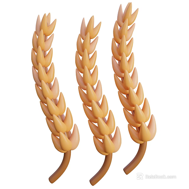 Fresh Yellow Corn Ears Vegetable Bunch With 3D Effect On White Background 3d model 
