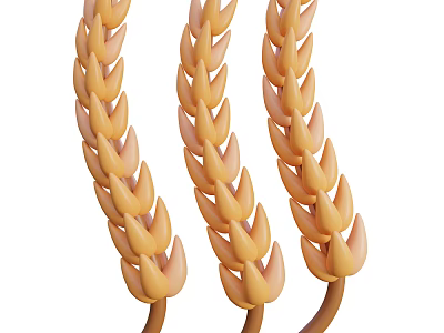 Fresh Yellow Corn Ears Vegetable Bunch With 3D Effect On White Background 3d model