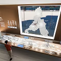 Enterprise Exhibition Hall Featuring 3D Models Regional Map And Interactive Visitor Displays 3d model