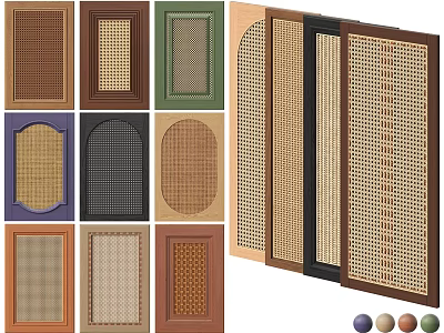 Various Designs Wall Panels With Wooden Textures Woven Patterns And Multiple Colors 3d model