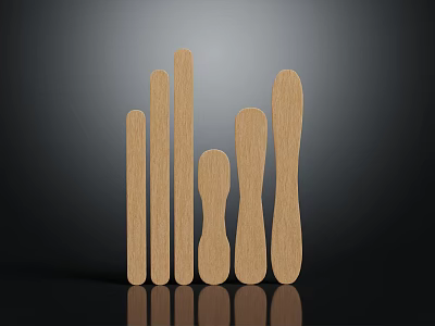 Wooden Household Kitchen Utensils With Different Shapes Sizes For Daily Use 3d model