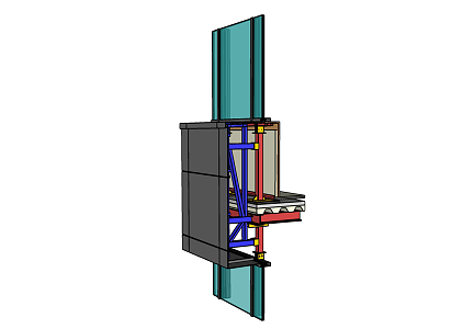 modern component curtain wall component 3d model