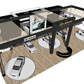 Modern Lexus Car Show Booth With Multiple Cars On 3d model