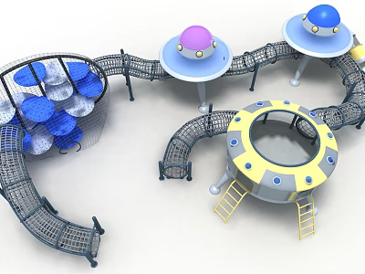 Modern Amusement Equipment Amusement UFO Tunnel 3d model