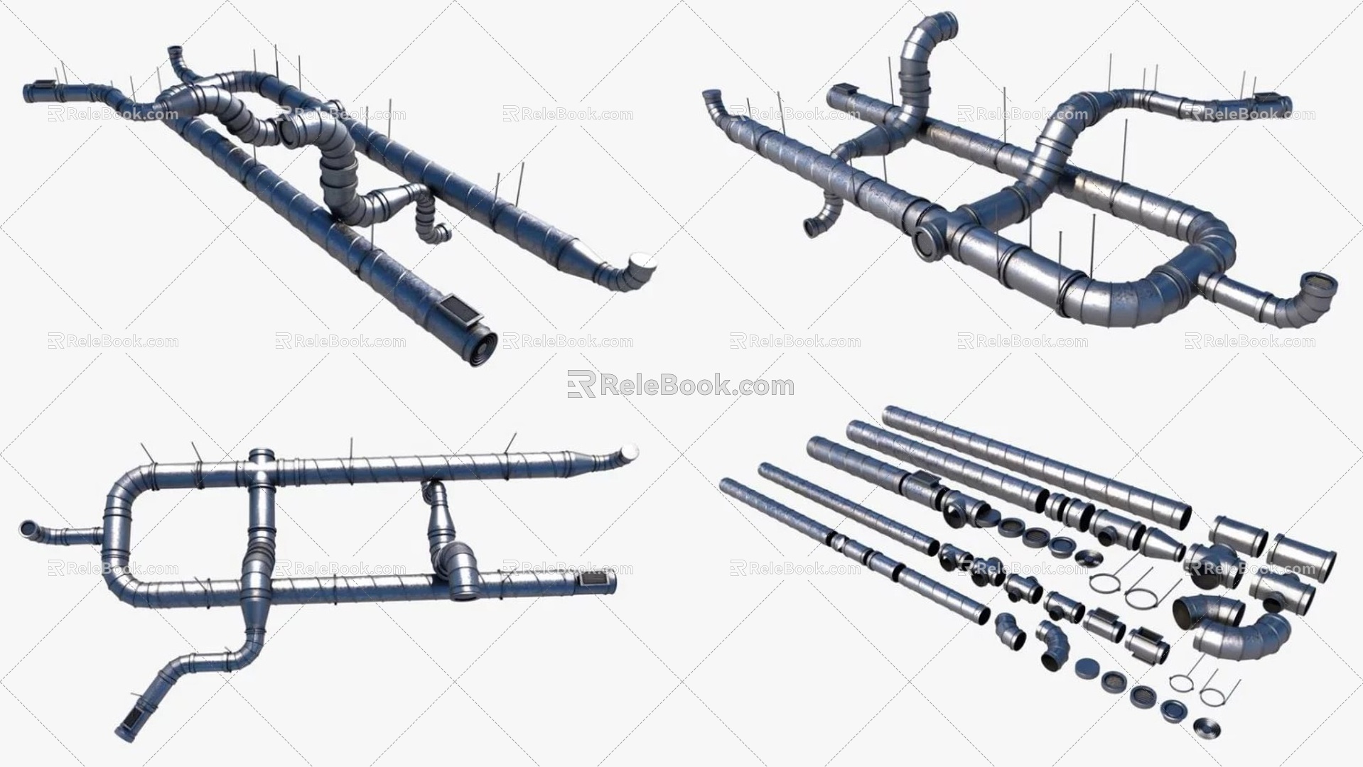 Air conditioning duct outlet duct 3d model