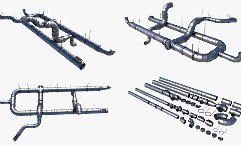 Air conditioning duct outlet duct 3d model